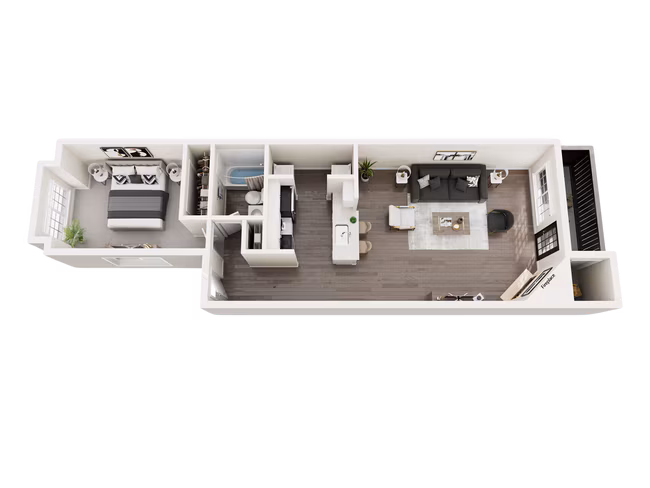 1 Bed • 1 Bath 1617 floor plan